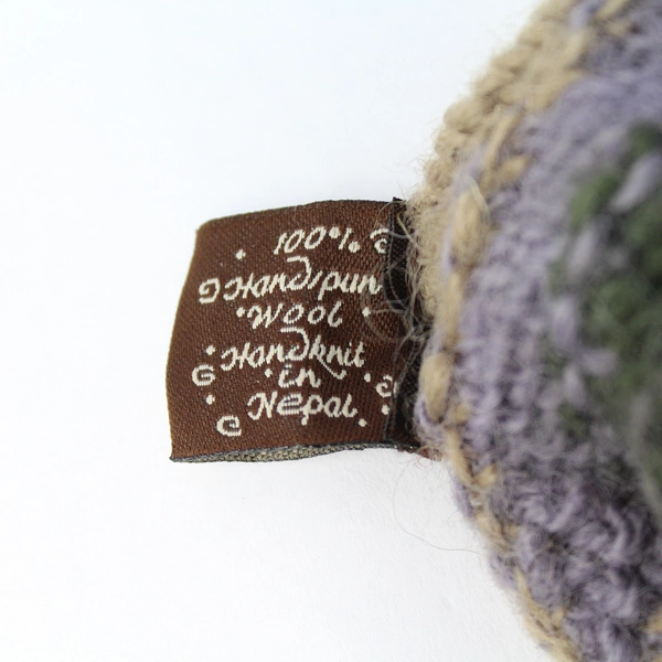 Tara Multicolor Diamond Design Handspun Wool Scarf With Fringe 64"