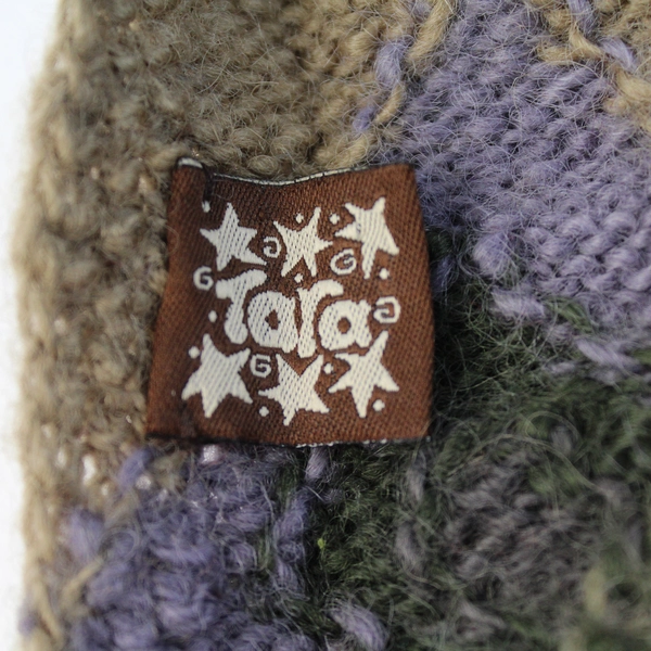 Tara Multicolor Diamond Design Handspun Wool Scarf With Fringe 64"