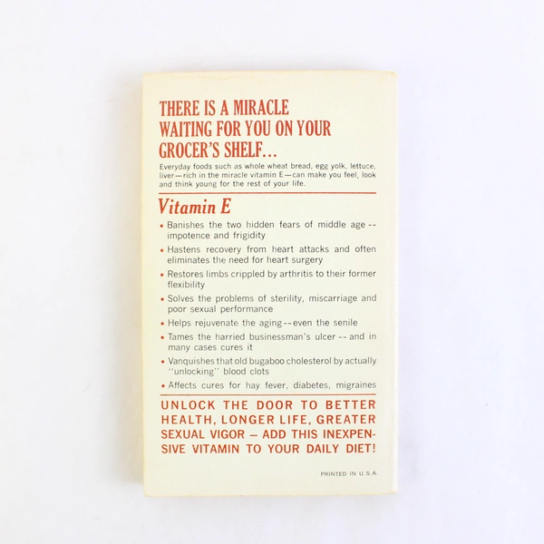 Vitamin E The Rejuvenation Vitamin by Carlson Wade 1970 Paperback