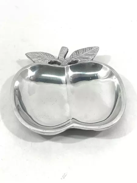Vintage Silver Plate Divided Apple Candy Nut Dish - Collectible Decor