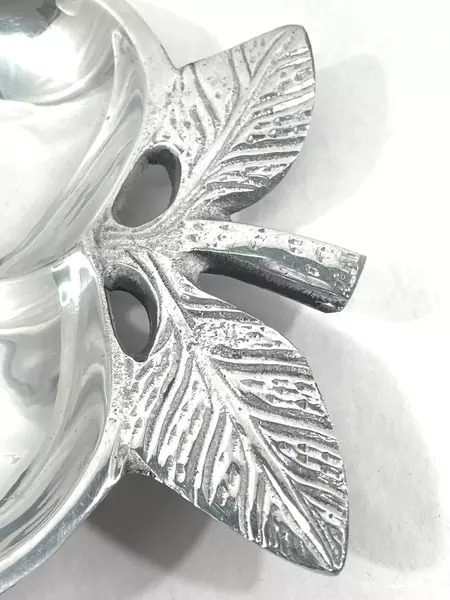 Vintage Silver Plate Divided Apple Candy Nut Dish - Collectible Decor