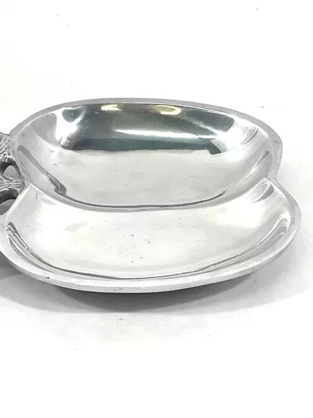 Vintage Silver Plate Divided Apple Candy Nut Dish - Collectible Decor