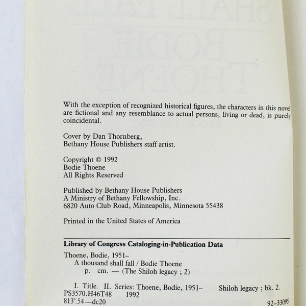 A Thousand Shall Fall by Bodie Thoene 1992 Paperback Pre-Owned Book