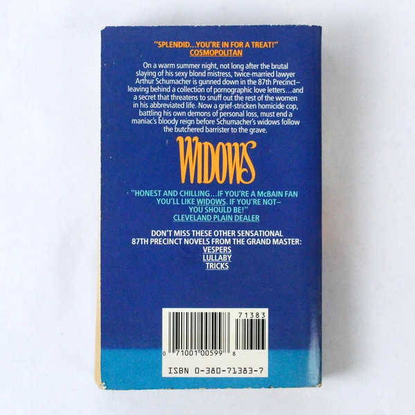 Ed McBain Widows 1992 Paperback Avon Books - Good Condition