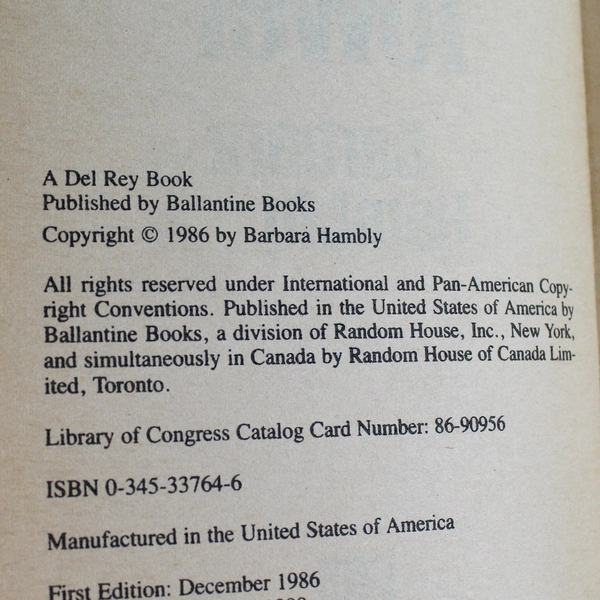 Vintage Lot Of 2 Barbara Hambly Fantasy Novels Del Rey Paperback