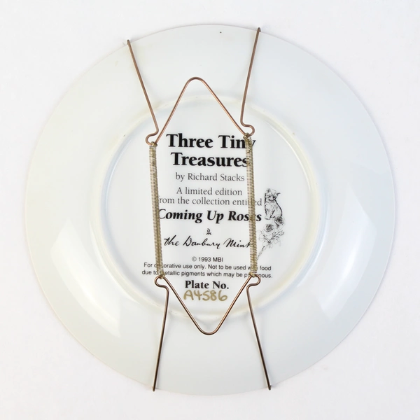 Danbury Mint Coming Up Roses Three Tiny Treasures Plate By Richard Stacks 1993