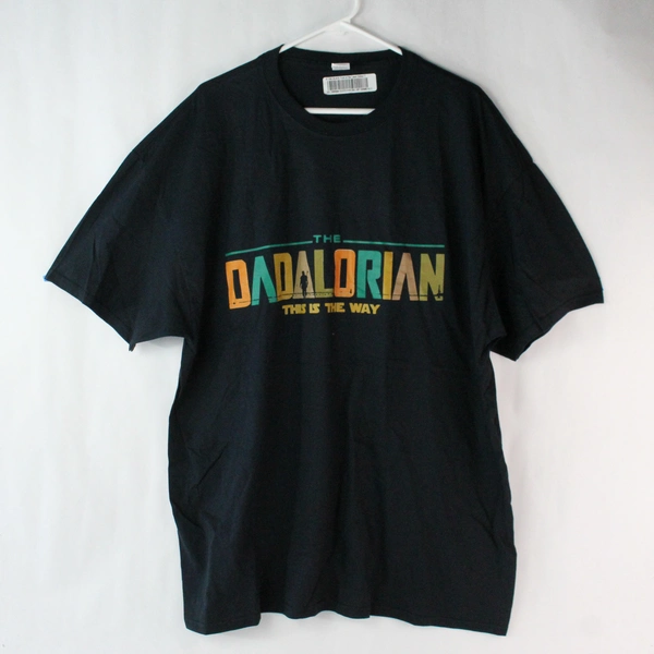 Fruit of the Loom The Dadalorian 2XL Black Graphic T-Shirt - Good Condition