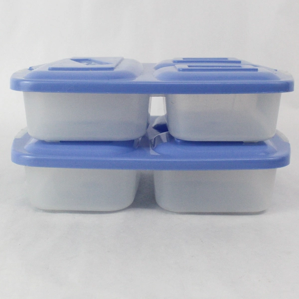 Lot of 2 Prism 3-Section Lunch Food Storage Containers with Lids - Pre-Owned