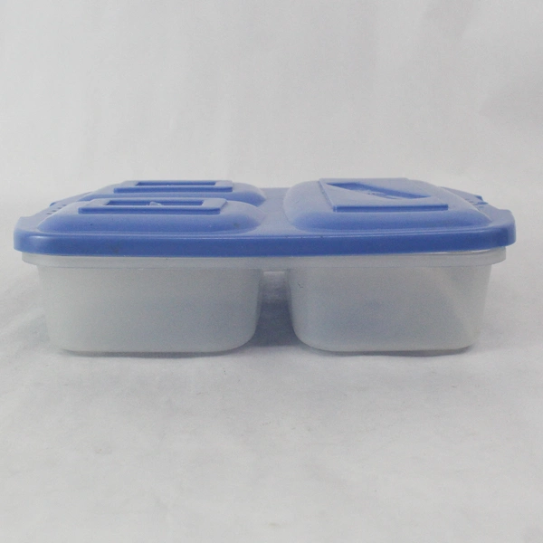 Lot of 2 Prism 3-Section Lunch Food Storage Containers with Lids - Pre-Owned