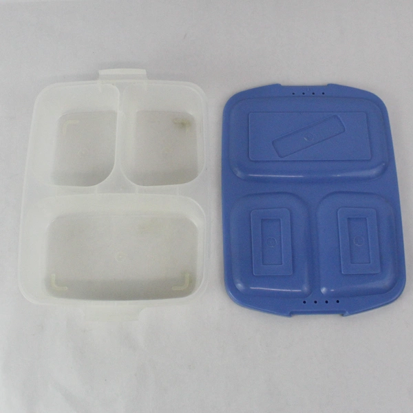 Lot of 2 Prism 3-Section Lunch Food Storage Containers with Lids - Pre-Owned