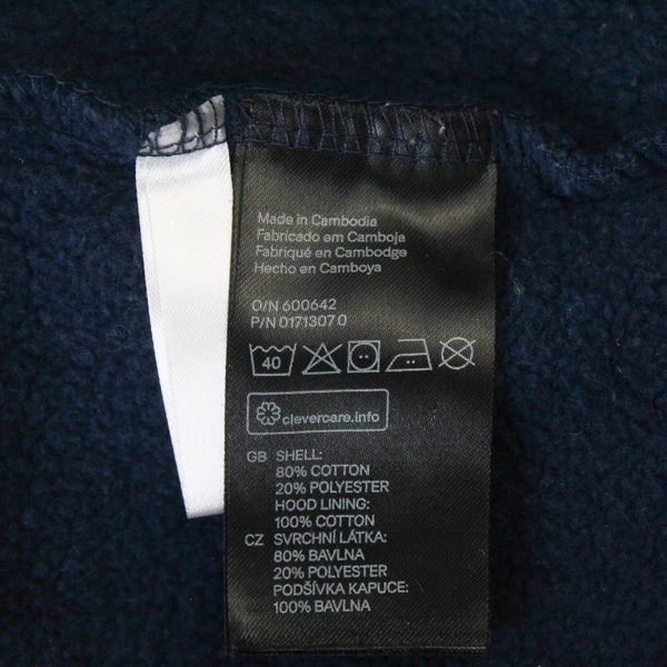 H&M Boys' Zip Up Hoodie Navy Blue 4-6Y Pre-Owned Cozy Sweatshirt