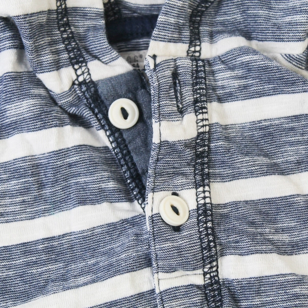 H&M Boys' Hoodie Shirt 6-8Y Blue White Striped Good Condition