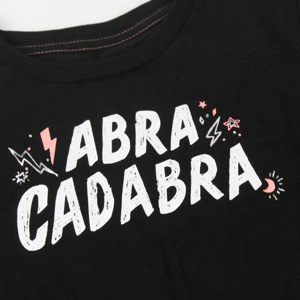 Gymboree Kids' Medium 7-8 Black Abra Cadabra Graphic T-Shirt 100% Cotton