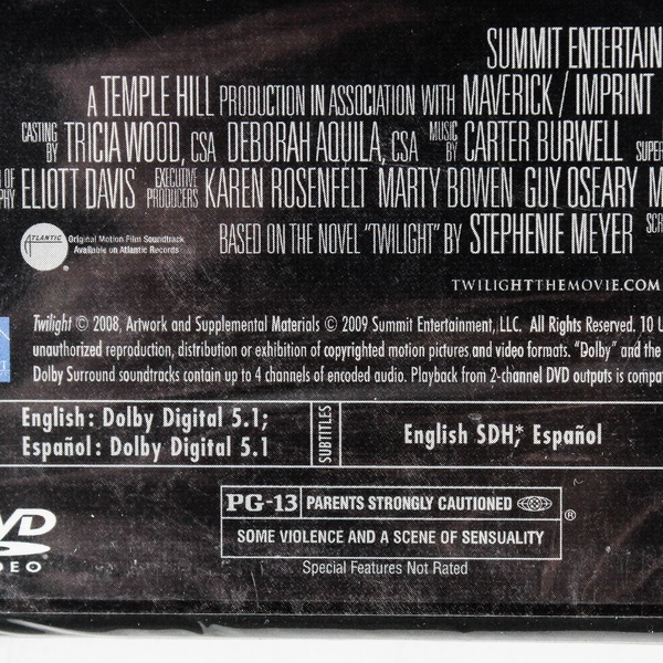 Twilight Film DVD Sealed 2009 Summit Entertainment