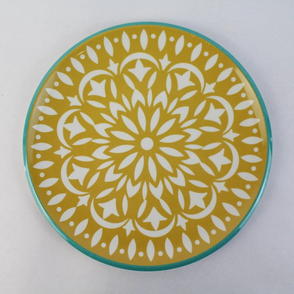 Set of 4 Mudhut Colorful Melamine Salad Plates 8.5"