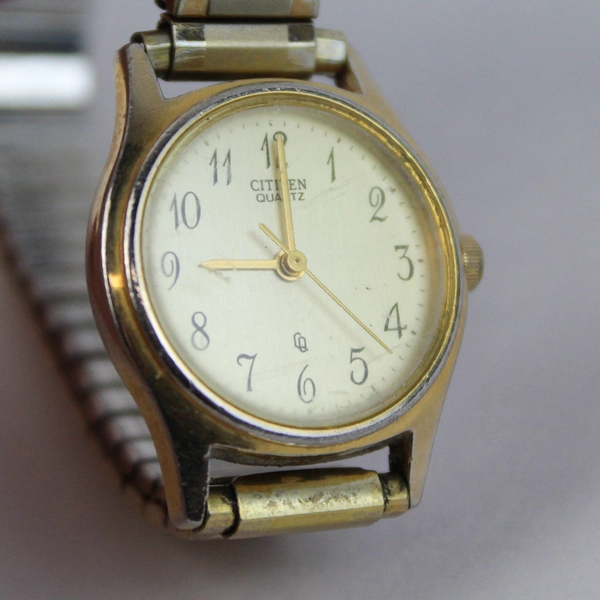 Citizen Class Women's Textured Dial Gold Watch 6031-S19163 SMW Spiedel Band