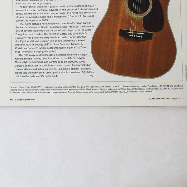 Acoustic Guitar Magazine Aug 2012: Punch Brothers & Takamine Features