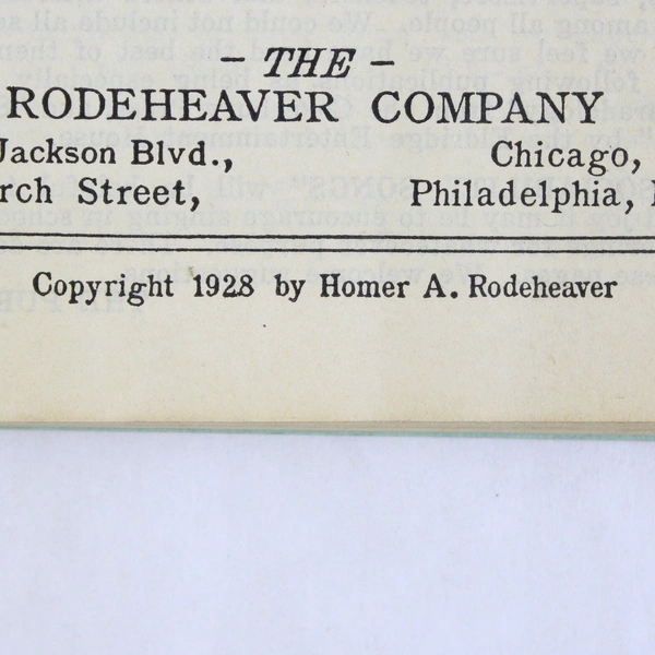 Vintage Sociability Songs For Community School Home 1928 Songbook Rodeheaver Co