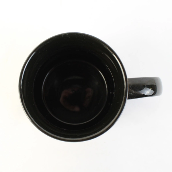 Vintage 1980's Arizona Mug Metallic Mountain Skyline Art Deco Souvenir Black Cup