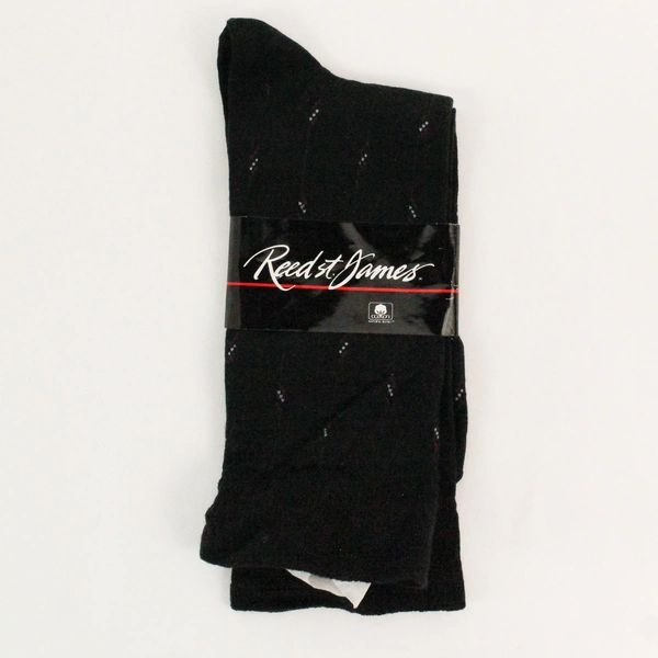 Vintage Reed St. James Black Cable Socks NWT Size 10-13 Classic Style