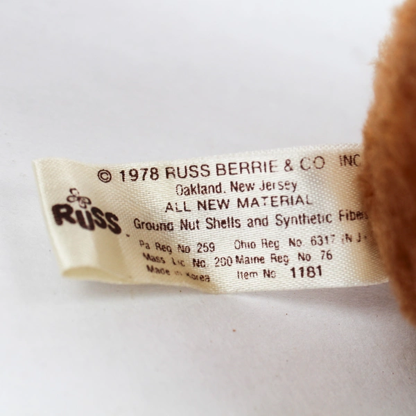 Vintage 1978 Russ Berrie & Co. Peepers Owl Plush Toy 5.5"