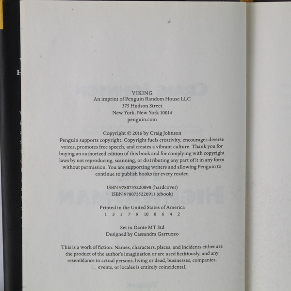 The Highwayman by Craig Johnson A Longmire Story 2016 Hardcover Dust Jacket