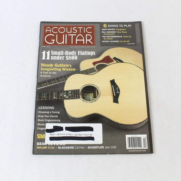 Acoustic Guitar Magazine April 2013 - Woody Guthrie's Wisdom - Good Condition