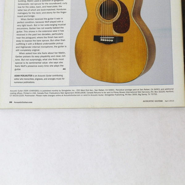 Acoustic Guitar Magazine April 2013 - Woody Guthrie's Wisdom - Good Condition