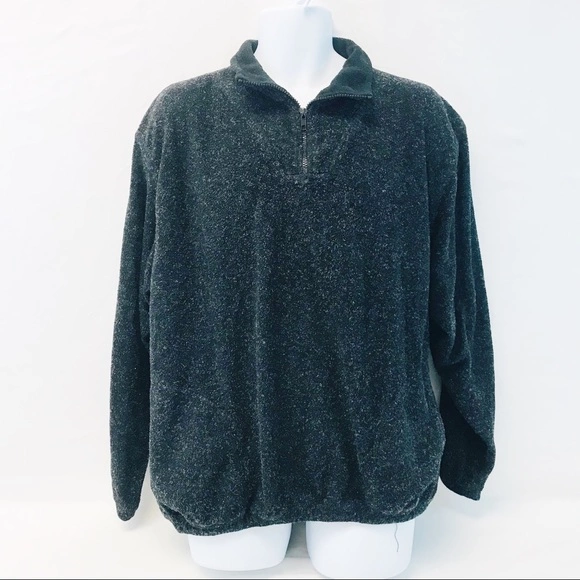 Summa Sport Men's Black 1/2 Zip Fleece Sweater Pullover Size L - Good Condition