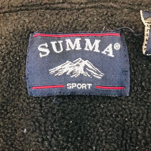 Summa Sport Men's Black 1/2 Zip Fleece Sweater Pullover Size L - Good Condition