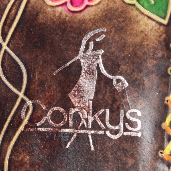 Corkys Brown Leather Mule Square Toe Wedge Heel Sandal US Size 7