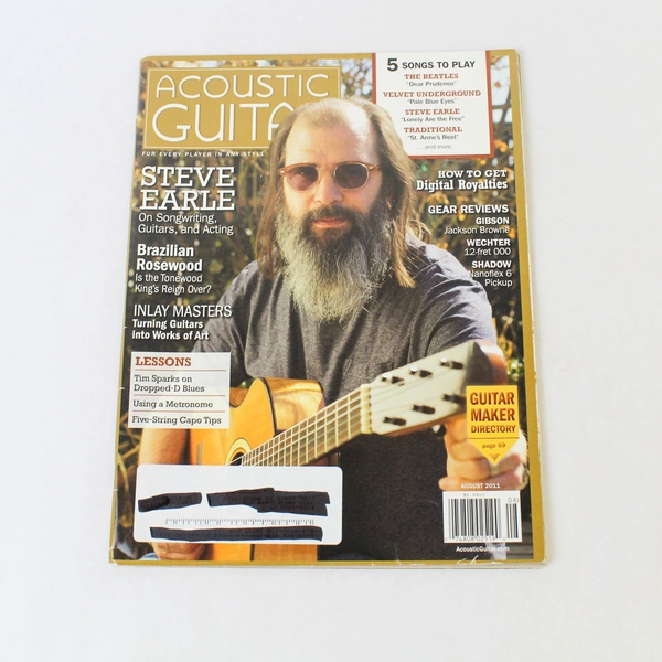 Acoustic Guitar Magazine Aug 2011 #224 Steve Earle - Good Condition