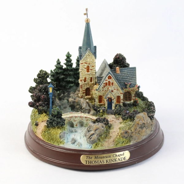 Thomas Kinkade 2008 Winter At Mountain Chapel Lights Up