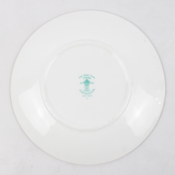 Vtg Crown Staffordshire Ceramic Queen Mary Ship Bread Plate 6.25" Diameter