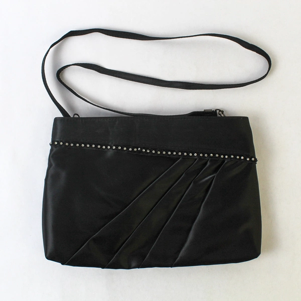 Holiday Fair Black Rhinestone Satchel Purse Chain Crossbody Bag Pre-owned