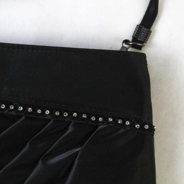 Holiday Fair Black Rhinestone Satchel Purse Chain Crossbody Bag Pre-owned