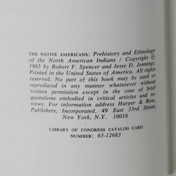 The Native Americans by Robert F. Spencer, Jesse D. Jennings Hardcover 1965