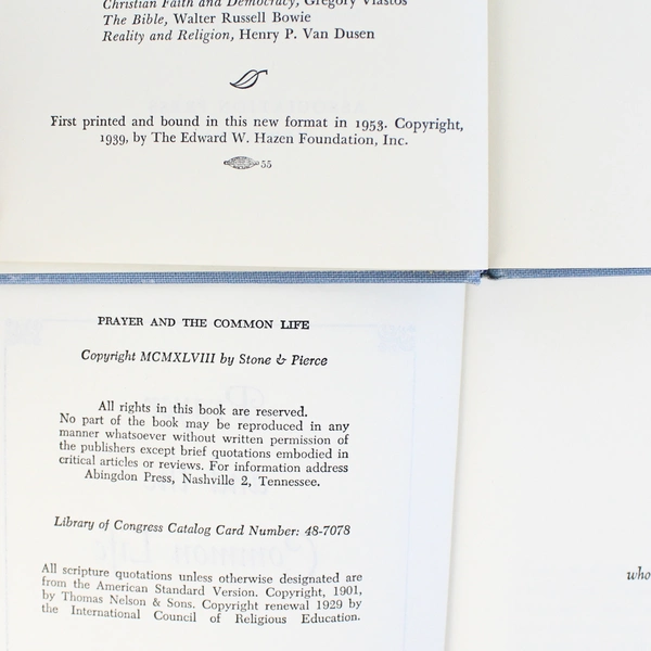 Lot of 2 Georgia Harkness Books: Prayer & The Common, Religious Life 1948 & 1953