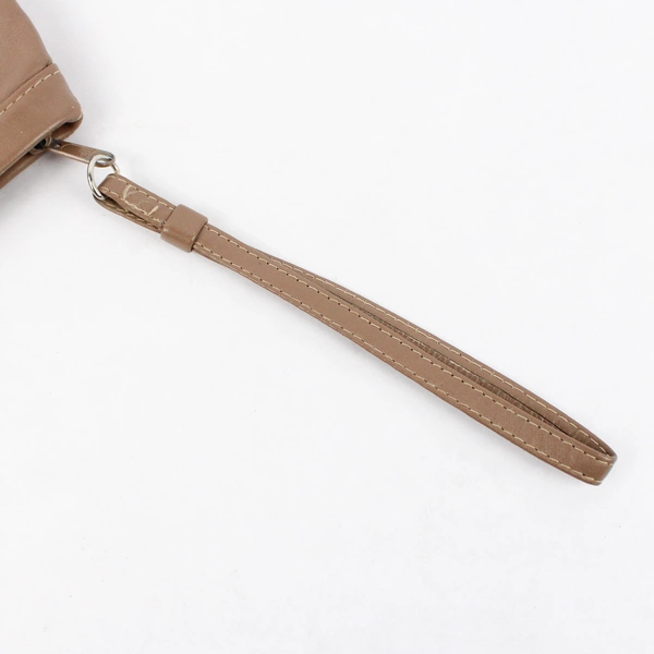 Etra Genuine Leather Medium Brown Wristlet Clutch Handbag