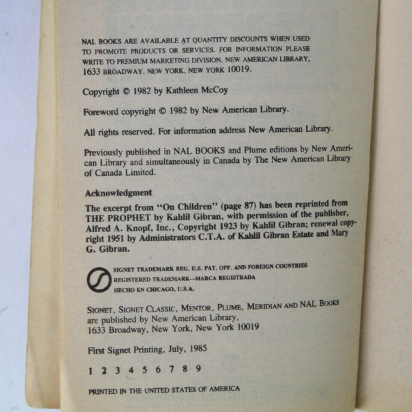 Coping with Teenage Depression: A Parents' Guide by Kathleen McCoy 1982 PB