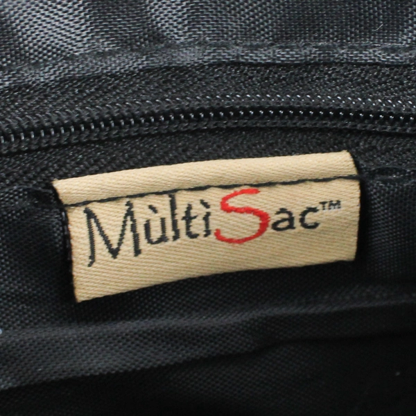 Multi Sac Black Faux Leather Vinyl Crossbody Purse