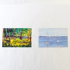 Lot of 2 Mouth & Foot Artists Blank Greeting Cards 4.5"x6.8"