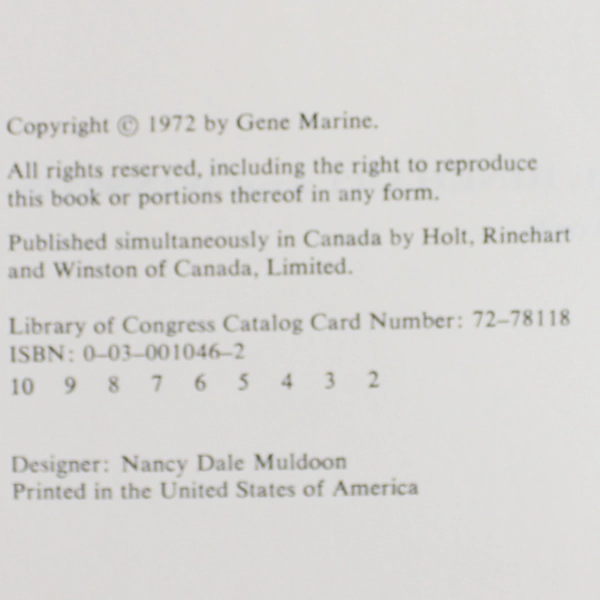 A Male Guide to Women's Liberation by Gene Marine 1972 Hardcover Dust Jacket