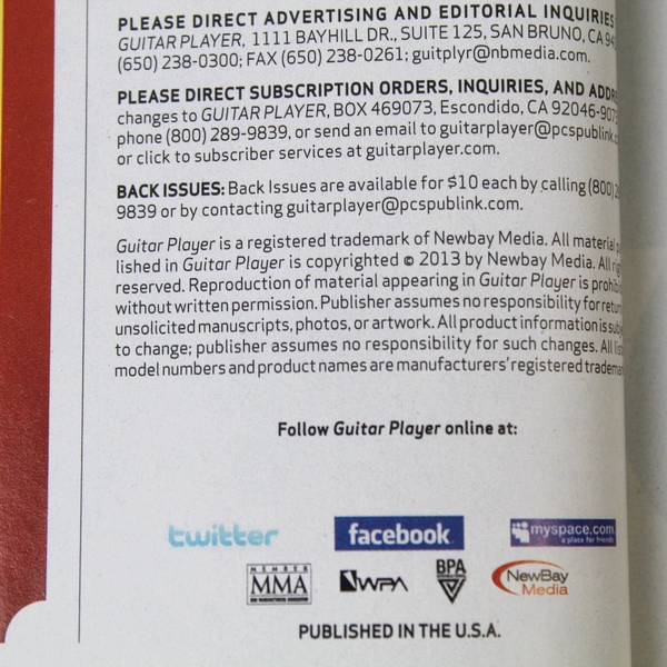 Guitar Player Magazine Dec 2013 - Steve Morse, John Petrucci, Good Condition