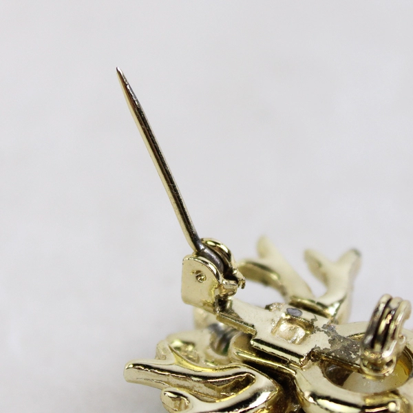 Vintage Gold Tone Pearl And Turquoise Fly Brooch