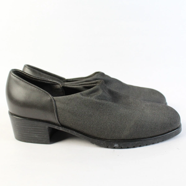 Munro American Dark Grey Stretchy Pump Round Toe Block Heel US Size 7.5M
