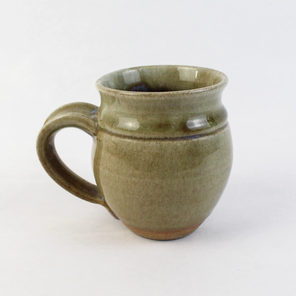 VTG Allen Pottery Mug Blue Green Signed Dated Stoneware Name "Pam" Inscribed