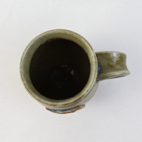 VTG Allen Pottery Mug Blue Green Signed Dated Stoneware Name "Pam" Inscribed