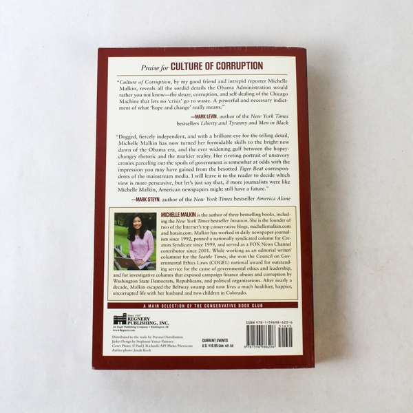 Culture of Corruption by Michelle Malkin 2009 Paperback - Good Condition