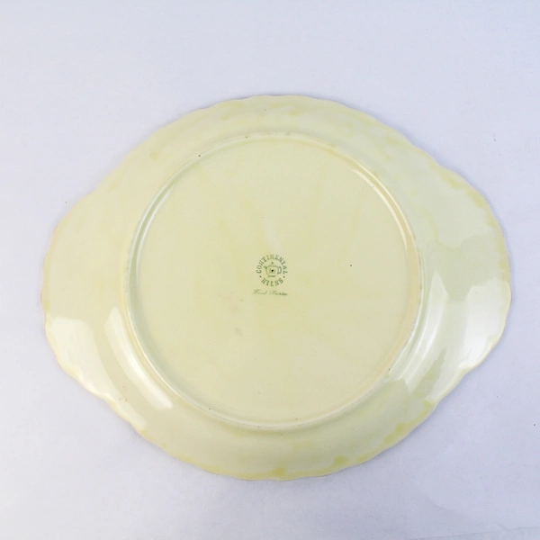 Continental Kilns Green Arbor Hand Painted Platter Pink Tulips 13.25 Inch